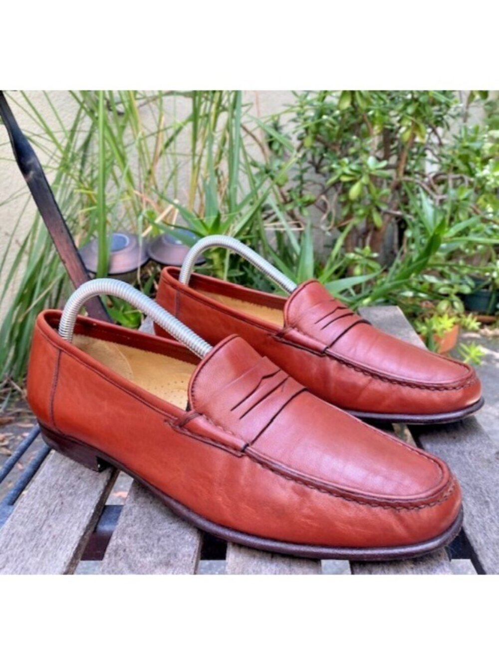 Santoni Penny Loafers Men's Size 9 B Brown Leather Dress Shoes Made In Italy